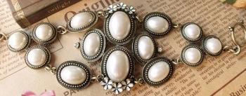 Bracelet2013 Fashion Women Jewelry Silver Plated pearl wide Bracelet.jpg